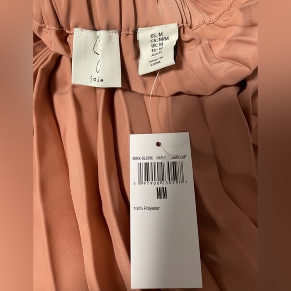 NWT Joie 2-piece fuzzy top and pleated skirt in pink mauve/peachy color. Medium - Picture 15 of 15